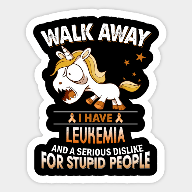 funny leukemia grumpy unicorn warrior Sticker by TeesCircle